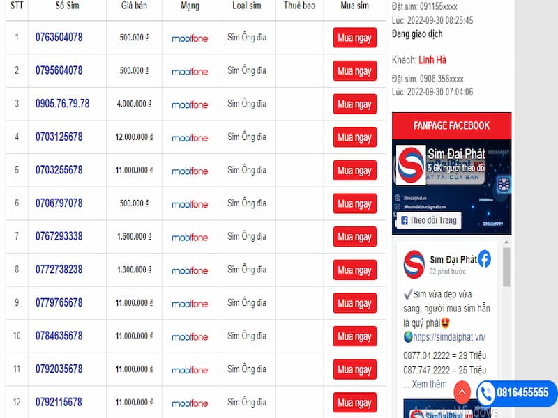 Sim ông địa của Mobi
