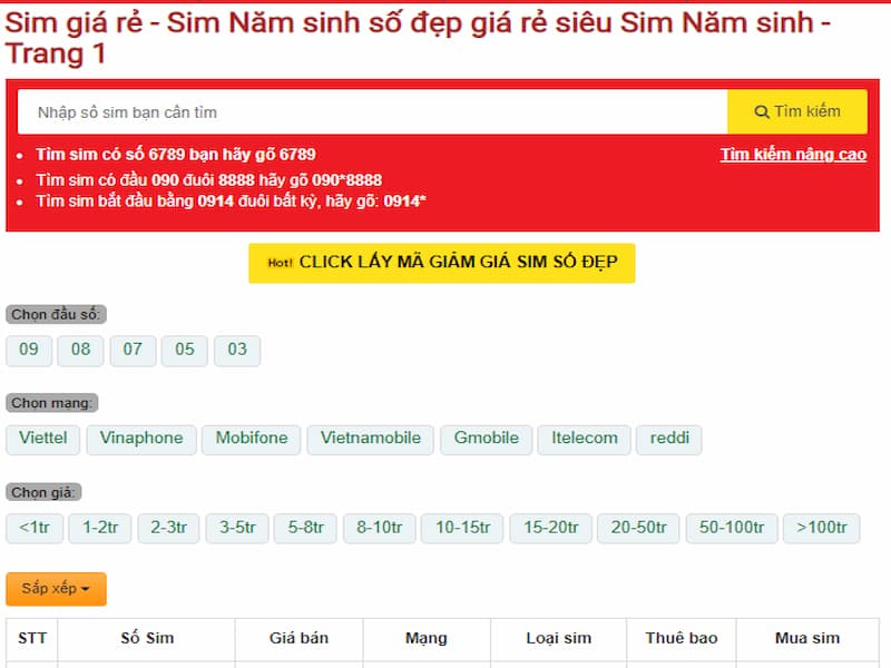 Tìm sim phong thủy ở Sim Hay đảm bảo chất lượng và giá cả