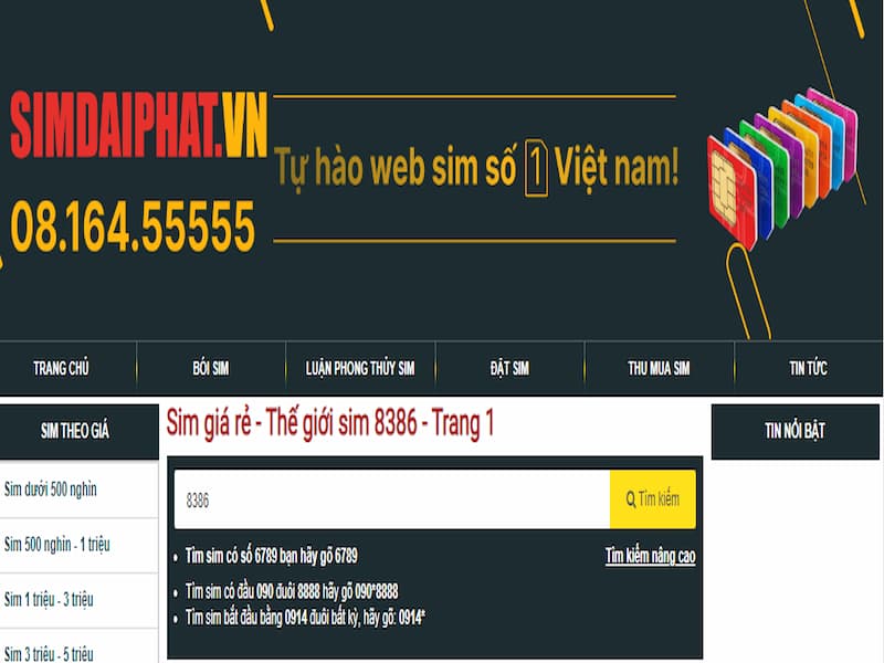 Sim ngày tháng năm sinh Viettel mua tại Sim Hay