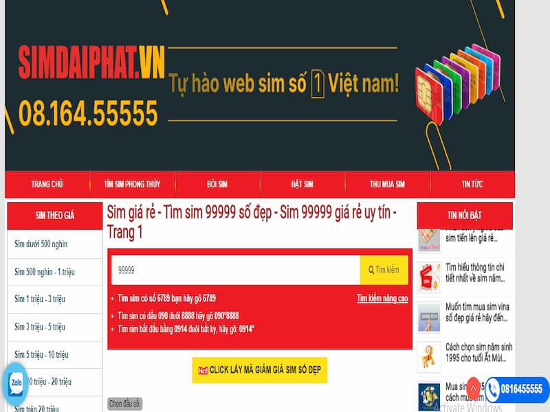 Sim Hay địa chỉ an toàn cho khách hàng an tâm lựa chọn chọn