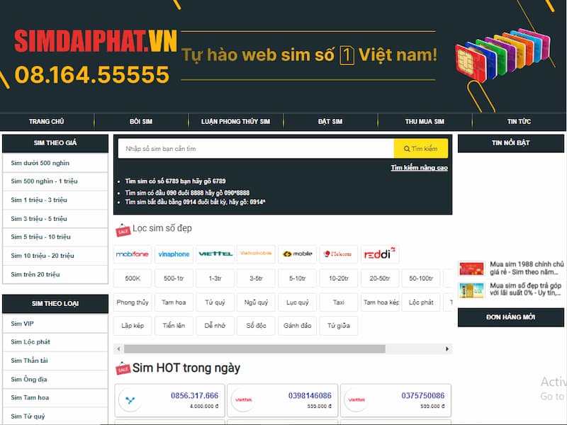 Mua sim số dễ nhớ dễ dàng tại trang web Sim Hay