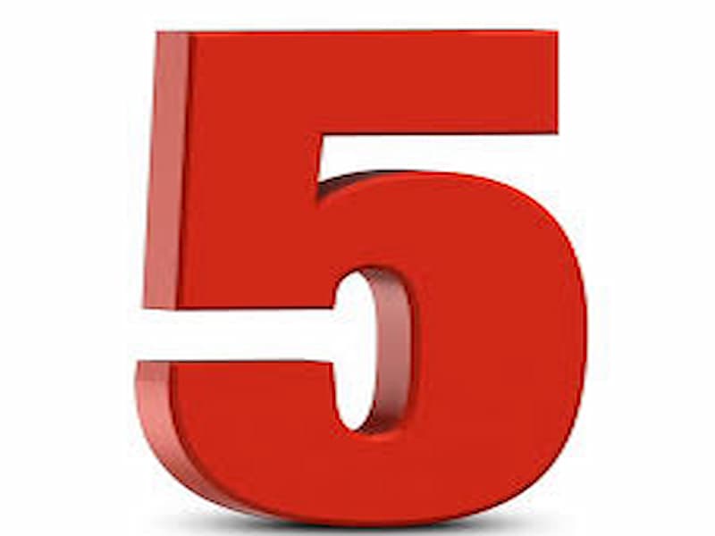 Số 5 thể hiện cho mọi vật đều bắt đầu từ 5 yếu tố